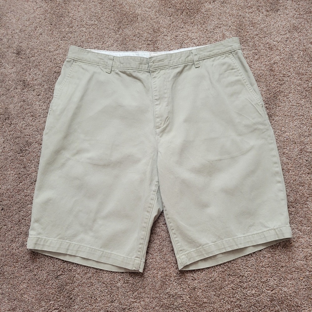 Dockers Mens Flat Front Pockets Water Less Chino Shorts Size 38 Tan